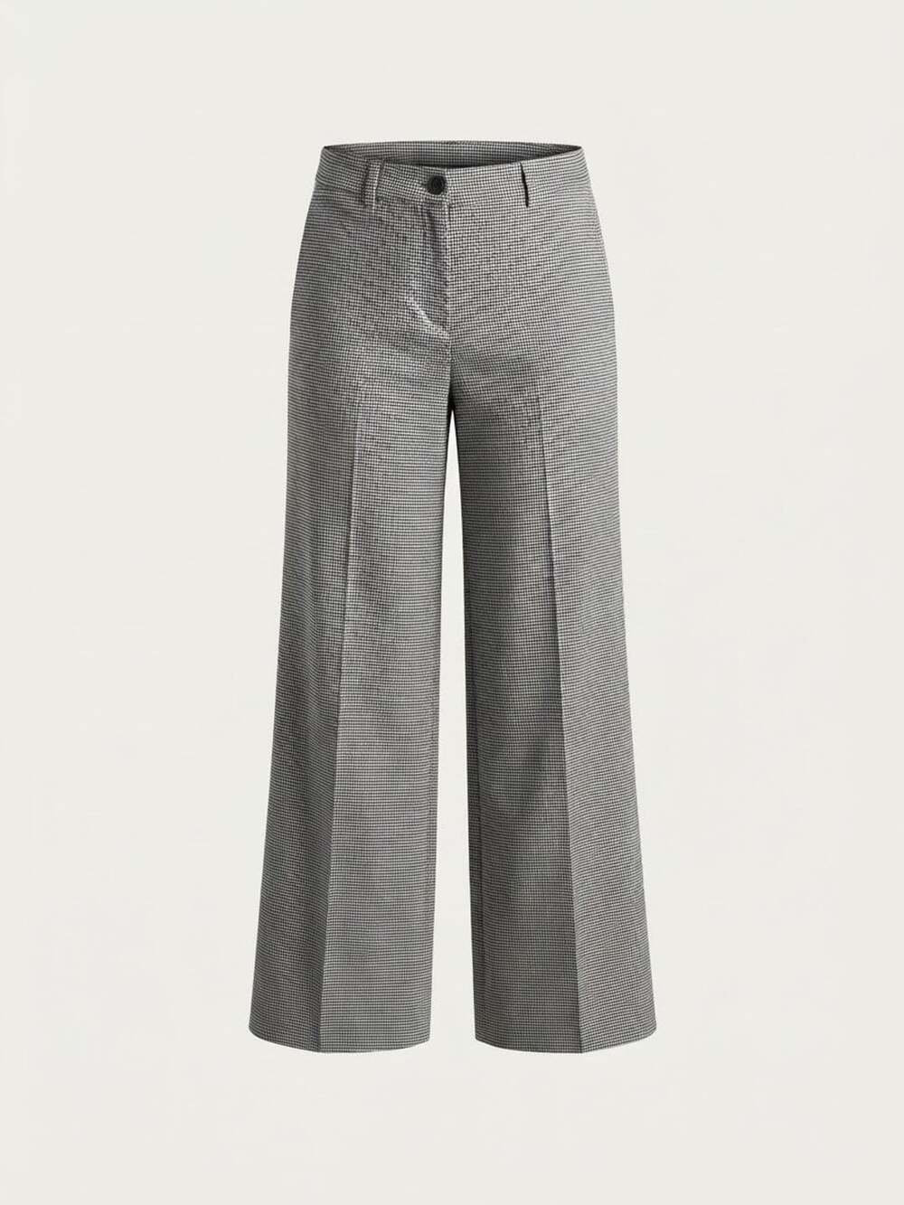 Rachel Zoe Black and White Houndstooth Wide Leg Tailored Pants Size 2